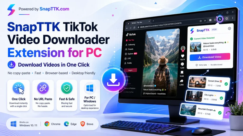 SnapTTK TikTok Video Downloader Extension for PC – Download Videos in One Click