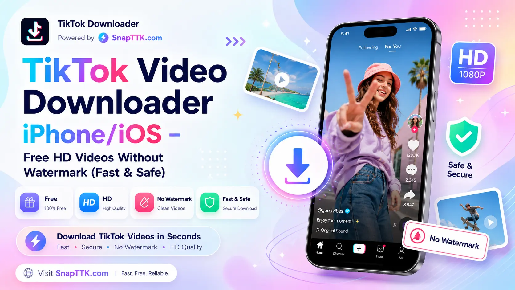TikTok Video Downloader for iPhoneiOS – Free HD Videos Without Watermark (Fast & Safe)